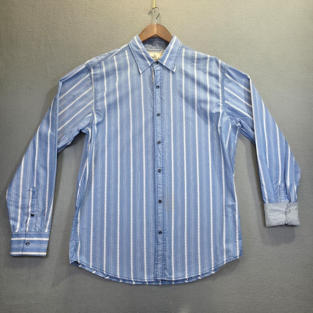 Age Of Wisdom Men's Pearl Snap Long Sleeve Flip Cuff Shirt Size‎ Large